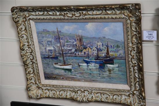 § Alfred de Breanski Jnr (1877-1957) St Ives harbour, 9 x 12.5in.